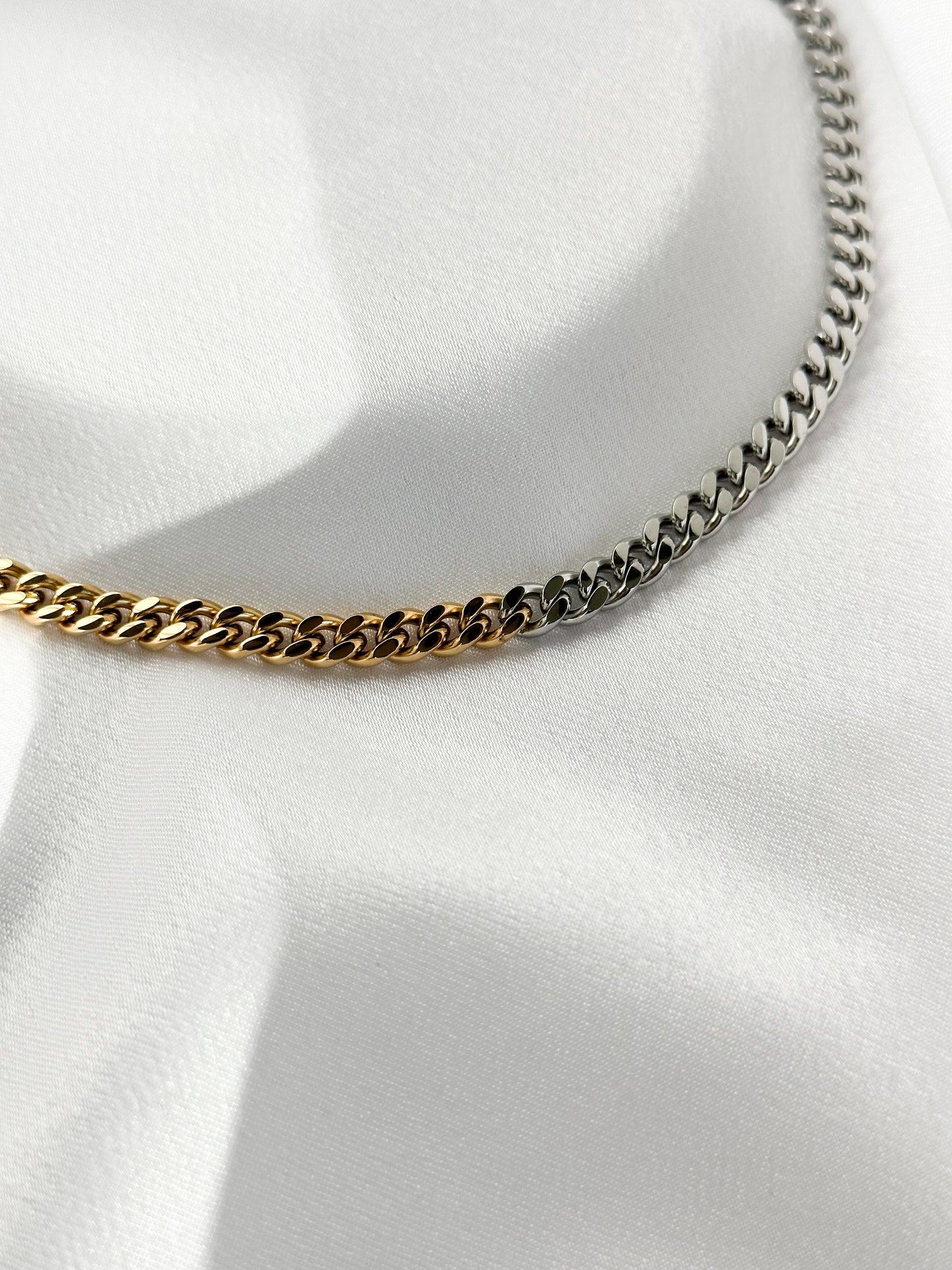 Gold & Silver Girl Cuban Necklace