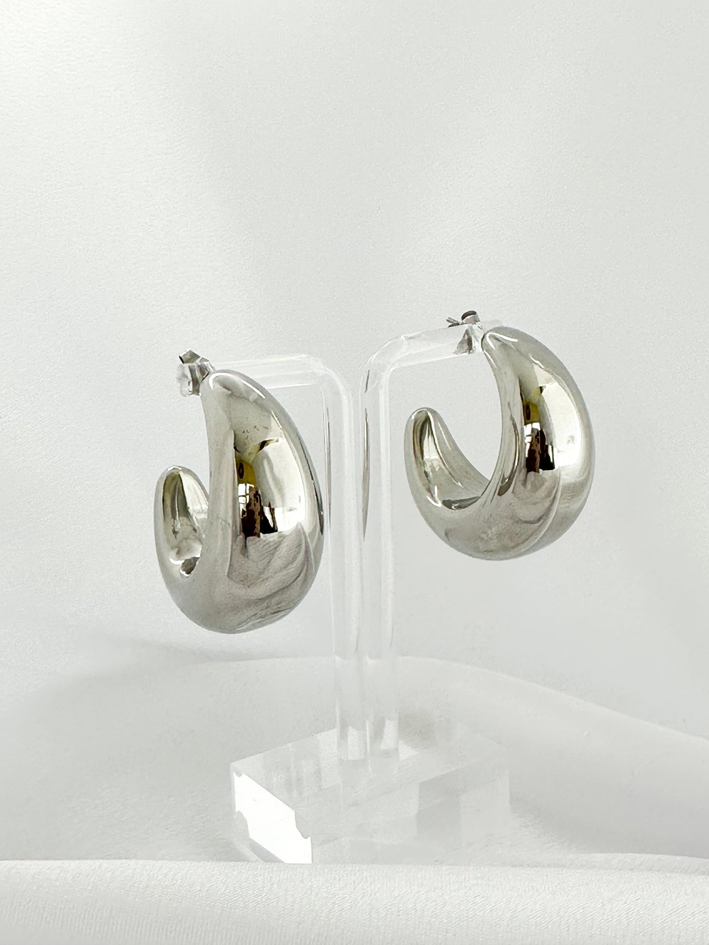 Silver Embrace Hoop Earrings