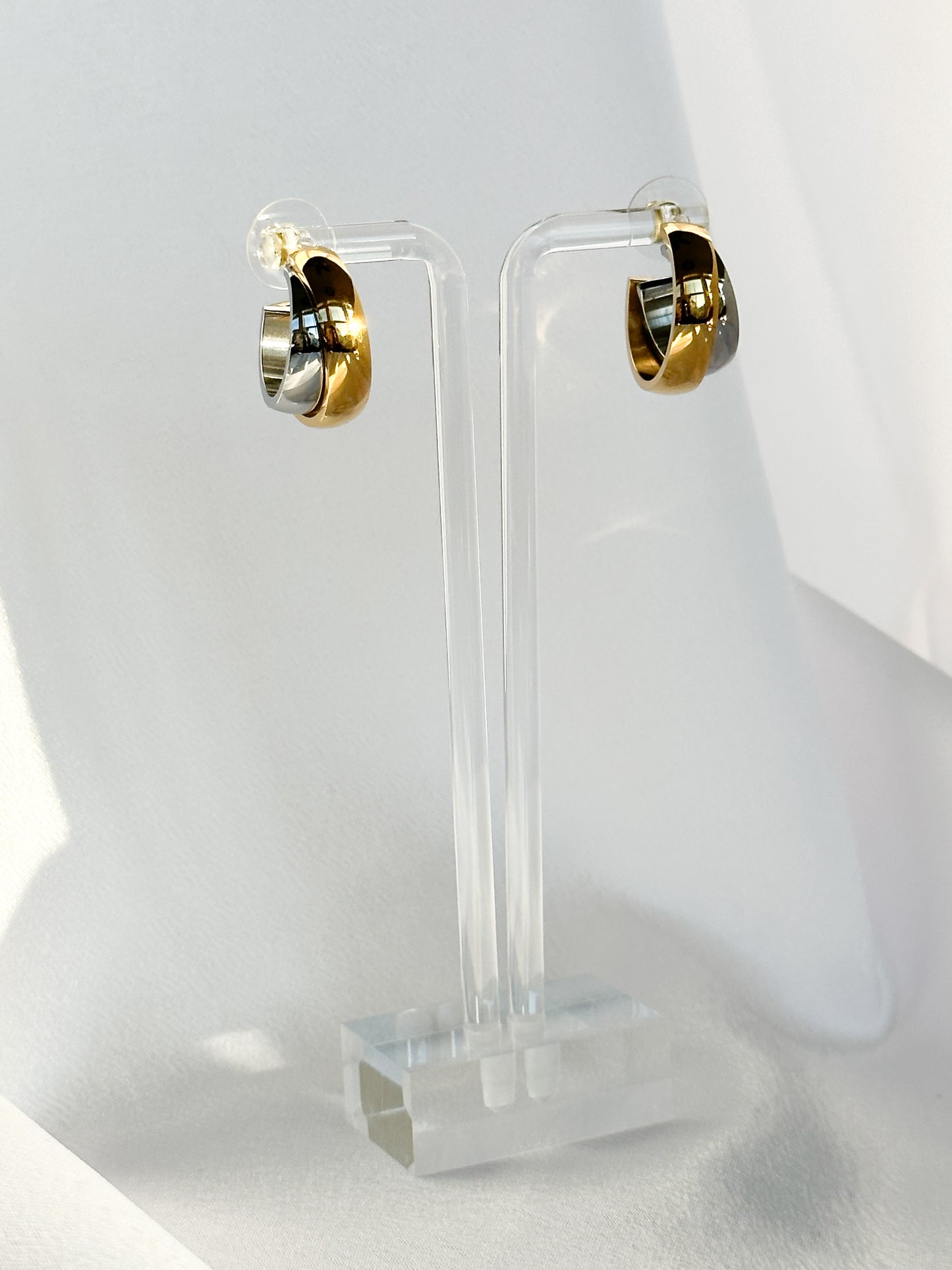 Silver and Gold Chic Girl Earrings