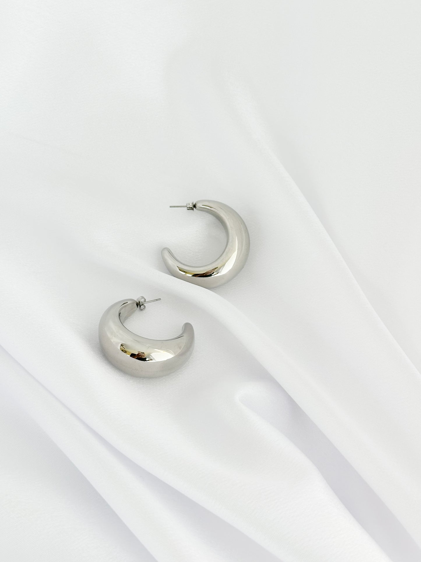 Silver Embrace Hoop Earrings