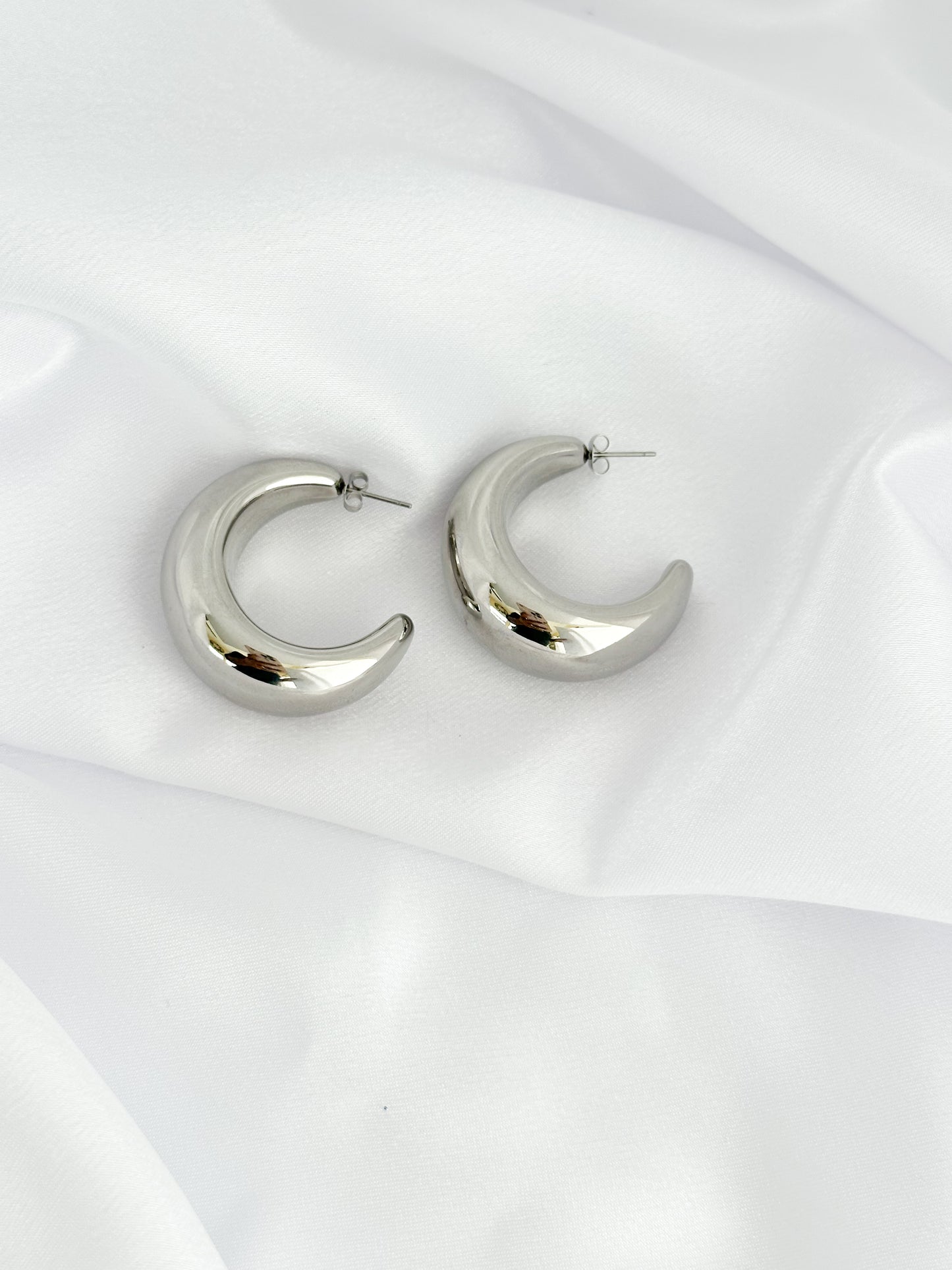 Silver Embrace Hoop Earrings