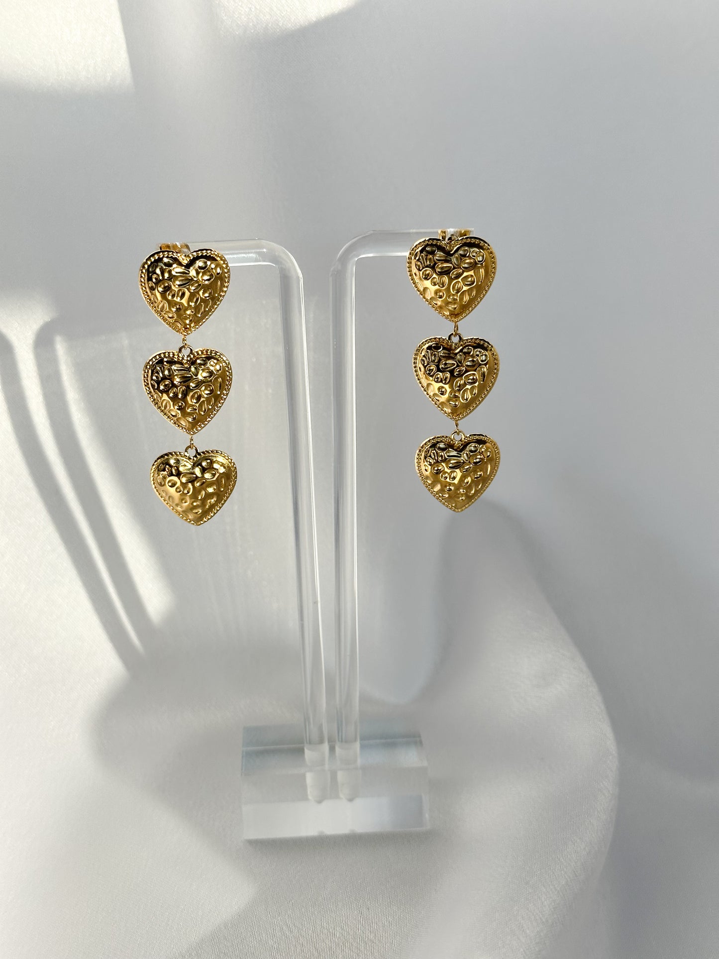 Elegant Textured Heart Earrings