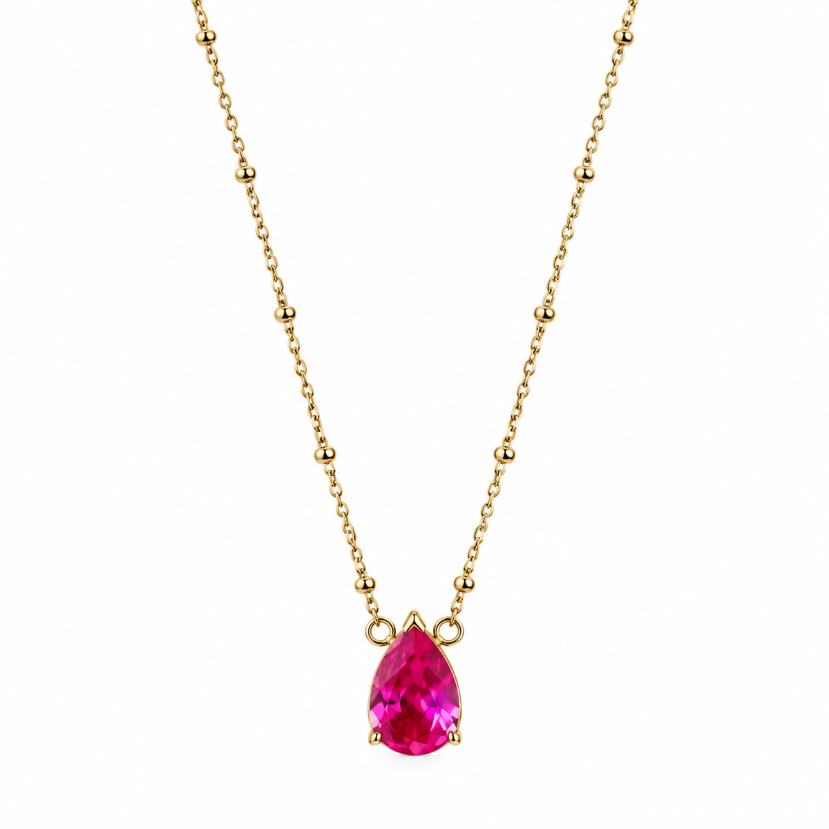 Maya Pink Pear Necklace