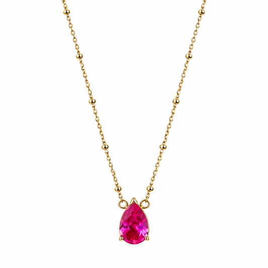 Maya Pink Pear Necklace