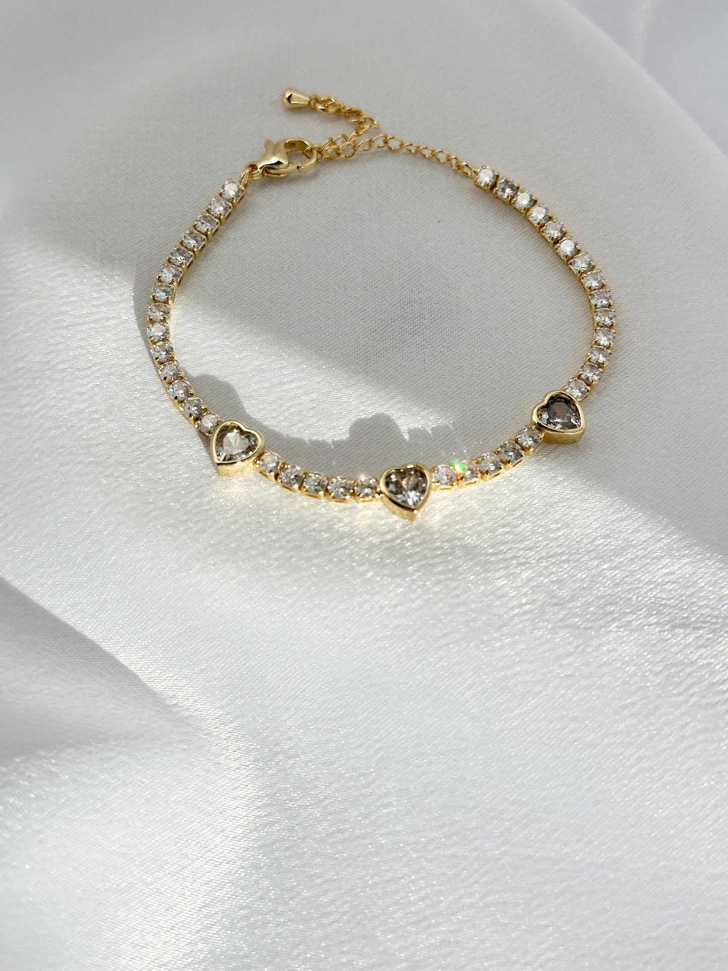 Glamour Heart Tennis Bracelet