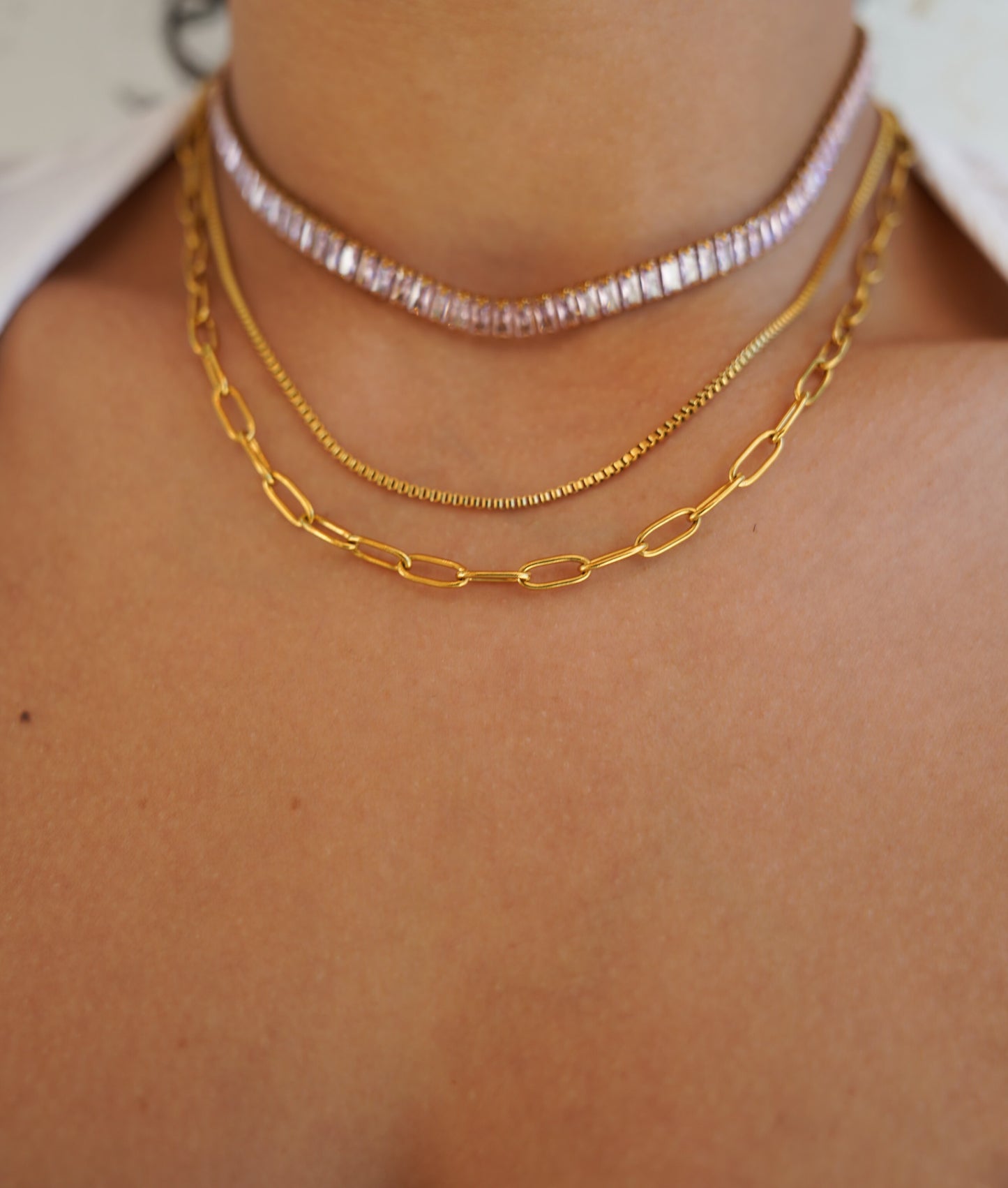 Radiant Rose Baguette Choker Necklace  No