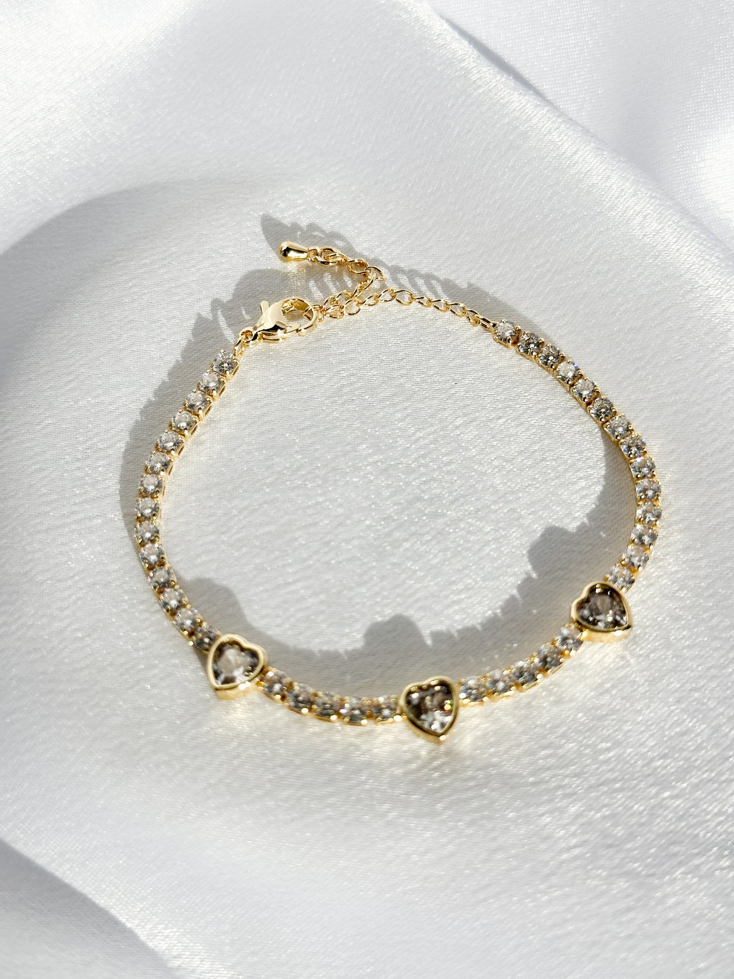 Glamour Heart Tennis Bracelet